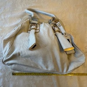 Steve Madden white leather satchel
